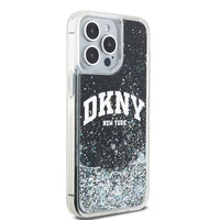 DKNY šķidrā spīduma lielā logotipa viedtālruņa apvalks iPhone 14 Pro Max - melns