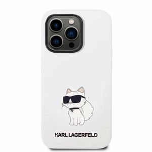 Karl Lagerfeld KLHMP14XSNCHBCH iPhone 14 Pro Max 6.7" balts silikona viedtālruņa apvalks Choupette, magnētiskais (MagSafe)