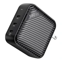 Sienas lādētājs INVZI GanHub 3x USB-C, 140W, EU/UK/AU/US (melns)