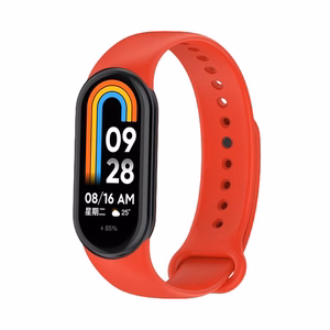 SILIKONA SIKSNIŅA MI BAND 8/M8 (6). SARKANA