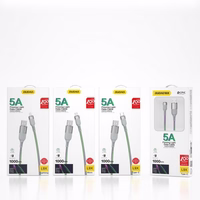 USB Kabelis Dudao "L9XT Flowing Light" Pelēks "Type-C" 100cm (led kabelis)