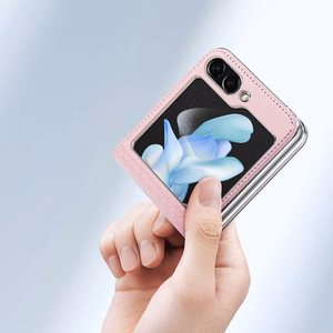 Dux Ducis Bril ādas apvalks Samsung Galaxy Z Flip 5 5G - rozā