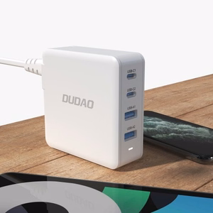 Lādētājs Dudao A100EU Balts 100W (2xPD / 2xQC3.0)