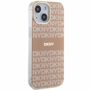 DKNY IML mono un svītru magnētiskais viedtālruņa apvalks iPhone 15 / 14 / 13 - rozā