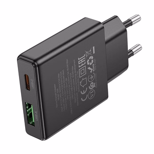 Phone charger Hoco Slim USB A + USB C QC3.0 PD 3A 20W N38 black