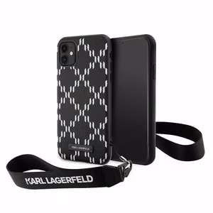 Karl Lagerfeld KLHCN61SAKLMBSK iPhone 11 / Xr 6.1" чёрный/чёрный хардкейс Monogram Losange Saffiano
