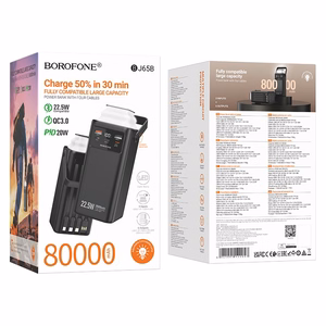 Ārējā baterija Power Bank Borofone BJ65B 22.5W 80000mAh melns