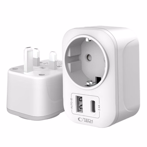 Tech-Protect TA100 UK adapteris balts
