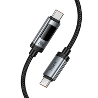 Kabelis (m) - ar digitālo indikatoru USB A uz USB C Hoco PD 6A 100W 1,2 m U148 melns (m)