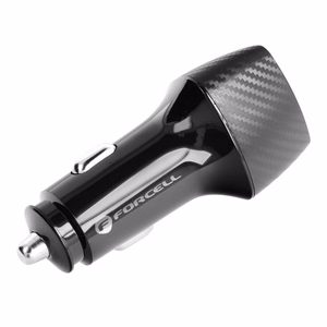FORCELL F-ENERGY Carbon CC50-1AC automašīnas lādētājs USB A ar kabeli Type C PD QC3.0 3A 38W melns