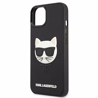 Karl Lagerfeld 3D Gumijas Choupette viedtālruņa apvalks iPhone 13 mini - melns