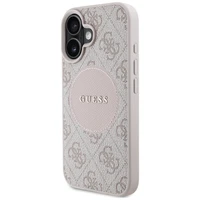 Guess 4G Circle Classic Logo MagSafe iPhone 16 apvalks - rozā