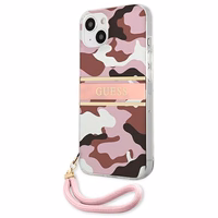 Guess GUHCP13MKCABPI iPhone 13 6.1" rozā/rozā cietais apvalks Camo Siksnas Kolekcija