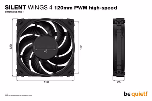 be quiet! SILENT WINGS 4 | 120mm PWM lielas ātruma korpusa ventilators 12 cm melns 1 gab.