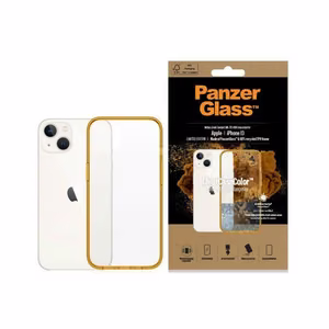 PanzerGlass ClearCase antibakteriālais viedtālruņa apvalks ar Military Grade sertifikātu iPhone 13 / 14 / 15 - caurspīdīgs dzeltens
