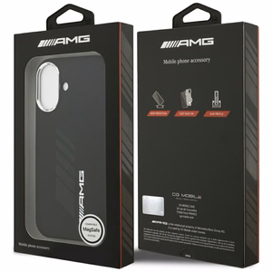 AMG silikona Oversize Rhombs MagSafe apvalks iPhone 17 - melns
