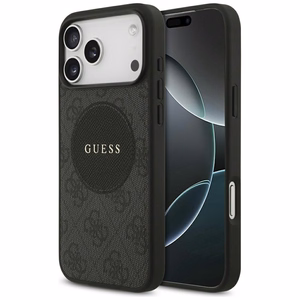 Guess 4G Circle Classic Logo MagSafe чехол для iPhone 17 Pro Max - чёрный