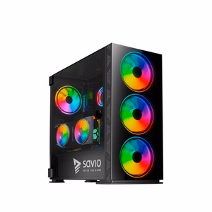 SAVIO Prime X1 ARGB Glass datora korpuss, melns