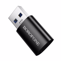 Borofone adapteris BV26B - USB uz Type C - melns
