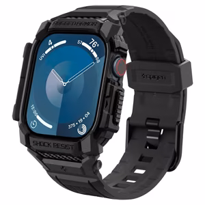 Spigen Rugged Armor apvalks Apple Watch 10 46mm pulkstenim - melns