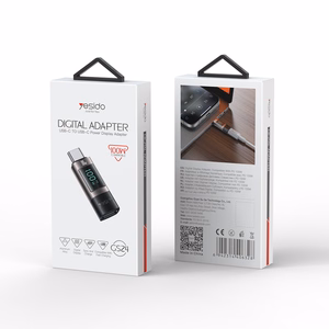 Yesido adapteris OTG GS24 - Type C (tēviņš) uz Type C (mātīte) - ar LCD displeju melns