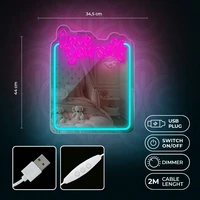 Neon MIRROR LED LOVE YOURSELF turquoise pink FMNE01 Forever Light