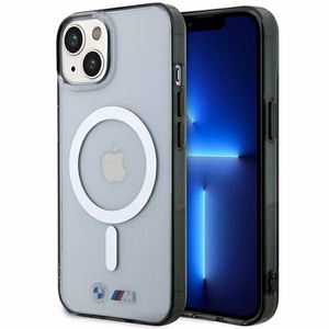 BMW Sudraba Gredzens MagSafe apvalks iPhone 14 Plus - caurspīdīgs