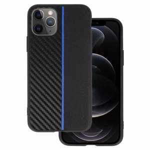 Tel Protect CARBON чехол для Iphone 11 Pro чёрный с синей полосой