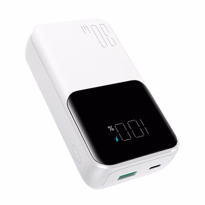 Mini portatīvais lādētājs Joyroom JR-PBC06 30W 10000mAh ar iebūvētiem kabeļiem (balts)