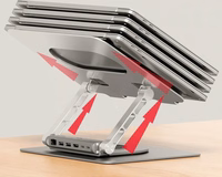 Regulējams portatīvā datora statīvs + USB-C HDMI centrmezgls Unitek D1109B01 PD 100W