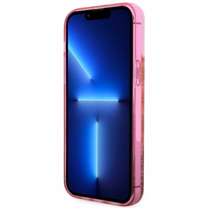 Guess GUHCP14XLC4PSGP iPhone 14 Pro Max 6.7" rozā/rozā cietais apvalks Liquid Glitter 4G caurspīdīgs