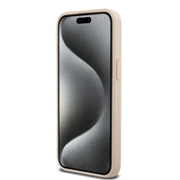 DKNY ādas Mono Stripe un Metal Logo viedtālruņa apvalks iPhone 15 Pro Max - rozā
