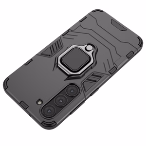 Ring Armor viedtālruņa apvalks Samsung Galaxy S23 bruņots pārsegs magnētiskais turētājs gredzens melns