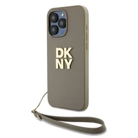 DKNY Viedtālruņa apvalks ar siksniņu un logotipu iPhone 15 Pro Max - bēšs
