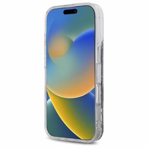 DKNY DKHCP16LLBNAEK iPhone 16 Pro 6.3" melns/melns cietais viedtālruņa apvalks Liquid Glitter Arch Logo