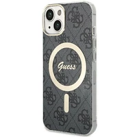 Guess 4G Magnētiskais viedtālruņa apvalks iPhone 15 Plus / 14 Plus - melna