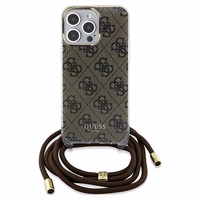 Guess Crossbody Cord 4G Print viedtālruņa apvalks iPhone 15 Pro Max - brūns