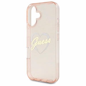 Guess IML Heart viedtālruņa apvalks iPhone 16 - rozā