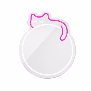 Neon MIRROR LED SLEEPING CAT balts rozā FMNE03 Forever Light