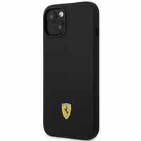 Viedtālruņa apvalks Ferrari FEHCP14MSIBBK iPhone 14 Plus 6.7 melns silikona metāla logotips