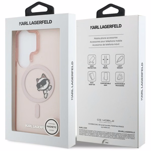Karl Lagerfeld maciņš Magnetic IML Peekaboo Choupette priekš Samsung Galaxy S26 Ultra rozā