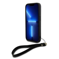 DKNY Viedtālruņa apvalks ar siksniņu un logotipu iPhone 15 Pro - melns