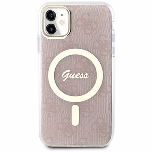 Guess GUHMN61H4STP iPhone 11 6.1" rozā/rozā cietais apvalks 4G MagSafe