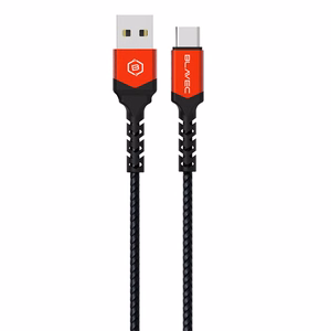 Blavec kabelis Raptor pīts - USB uz Type C - 3A 1 metrs Apple CarPlay/Android Auto (CRA-UC3BR10) melns-sarkans