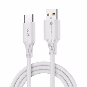 FORCELL F-ENERGY C342 kabelis USB A uz Type C QC4.0 3A 66W Silikona 1 m balts