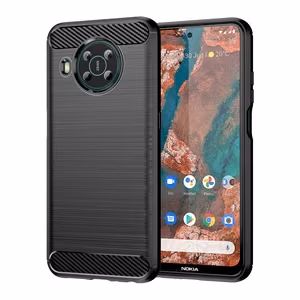 Carbon viedtālruņa apvalks elastīgs apvalks Nokia X100 melna