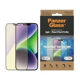 PanzerGlass īpaši plats antibakteriāls aizsargstikls ar zilās gaismas filtru un pozicionētāju iPhone 14 Plus / 13 Pro Max