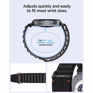 Spigen WBF1 siksniņa modelim Samsung Galaxy Watch 40/44/46 mm – melna