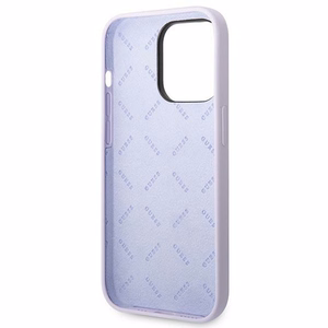Guess GUHCP14LSLSMU iPhone 14 Pro 6.1 "violets/violets cietais apvalks Silikona Vintage Gold Logo
