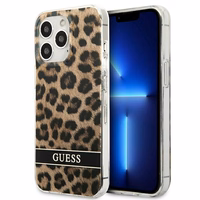 Guess GUHCP13LHSLEOW iPhone 13 Pro / 13 6.1" brūns/brūns cietais apvalks Leopards